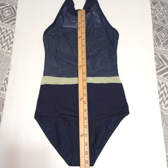 Mariia Daniela Mesh Blue/Green Overlay Breathable Ballet Dance Leotard Small - Picture 5 of 11